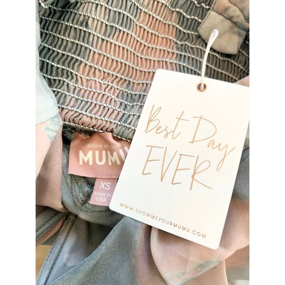 Show Me Your Mumu Reese Ruffle Dress in Sage I Do Floral XS NWT - Picture 4 of 7